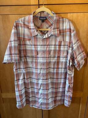 Patagonia Men's Bandito Short Sleeve Snap Front Plaid Western Shirt XXL